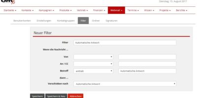 Filter „Automatische Antwort“ anlegen